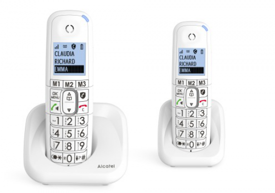 Teléfono inalámbrico Dect Alcatel VERSATIS XL 785 DUO, teclas grandes, blanco